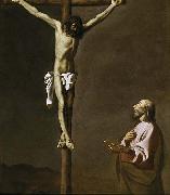 Francisco de Zurbaran Saint Luke as a painter, before Christ on the Cross Spain oil painting artist